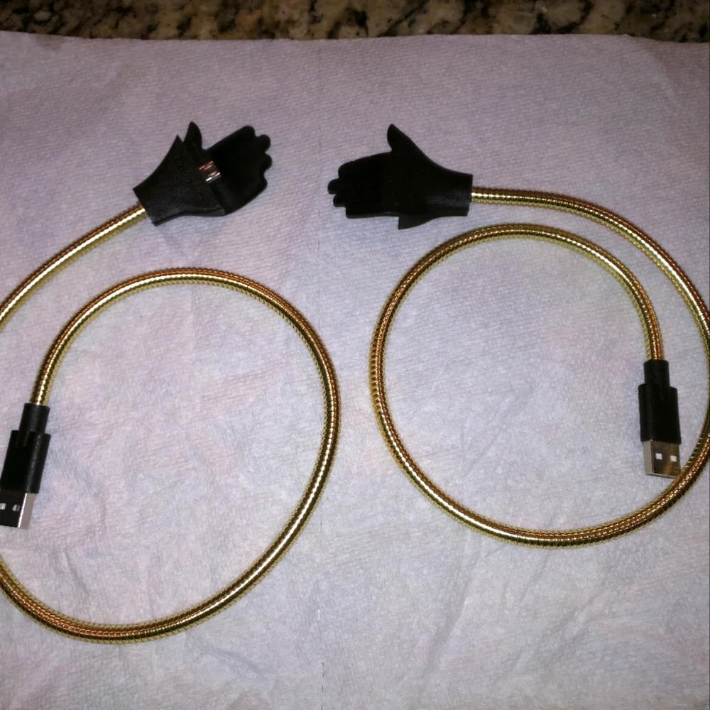 Palm Shaped Charging Cable For Android Gold/Black Wire